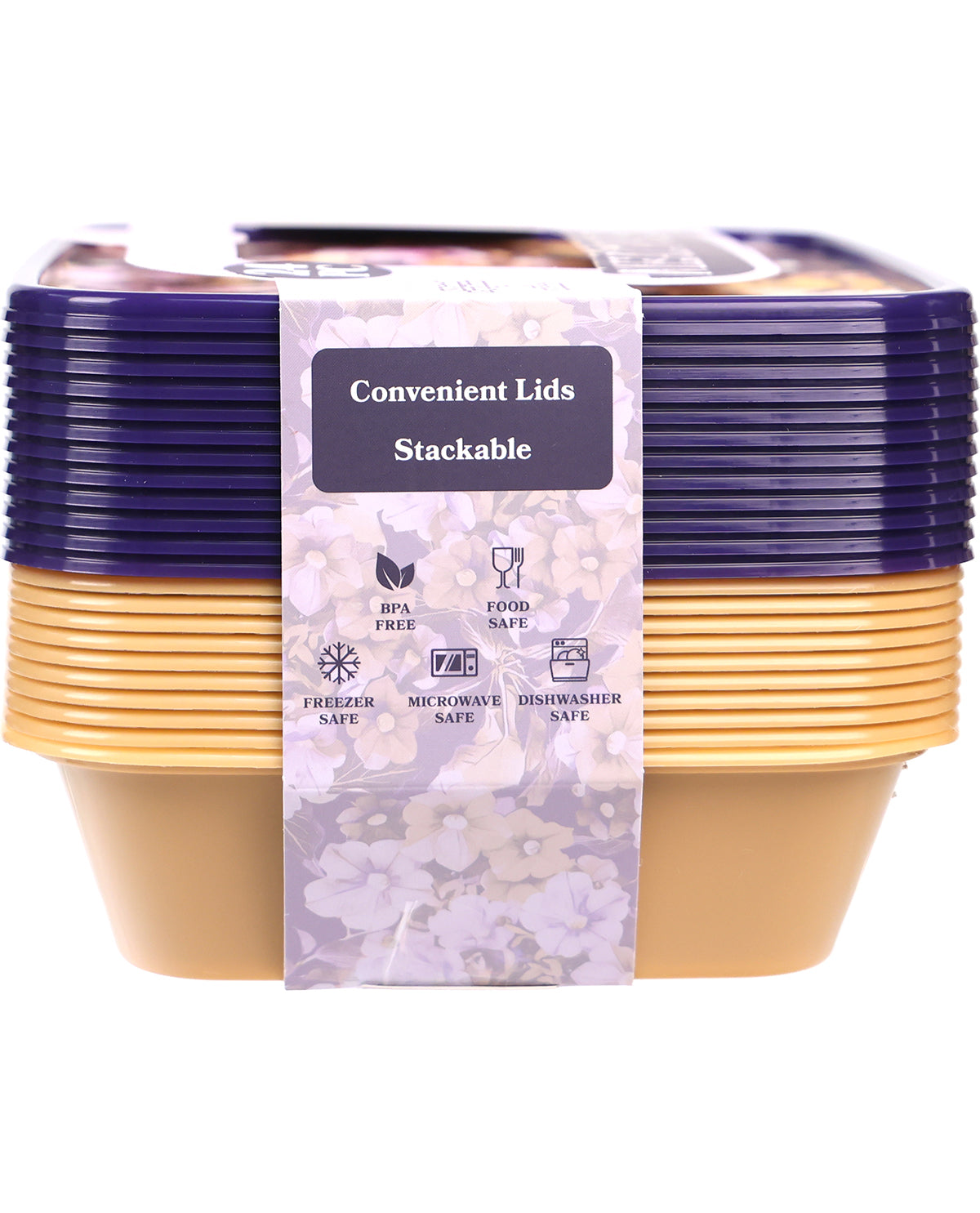 24-Piece Doe Floral 2-Section Food Storage Container Set