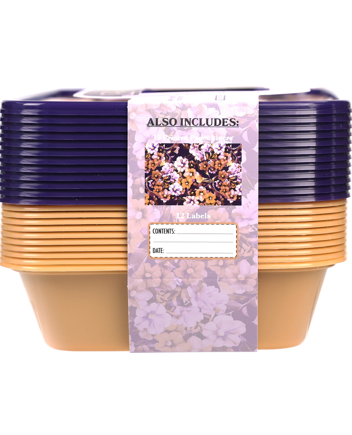 24-Piece Doe Floral 2-Section Food Storage Container Set