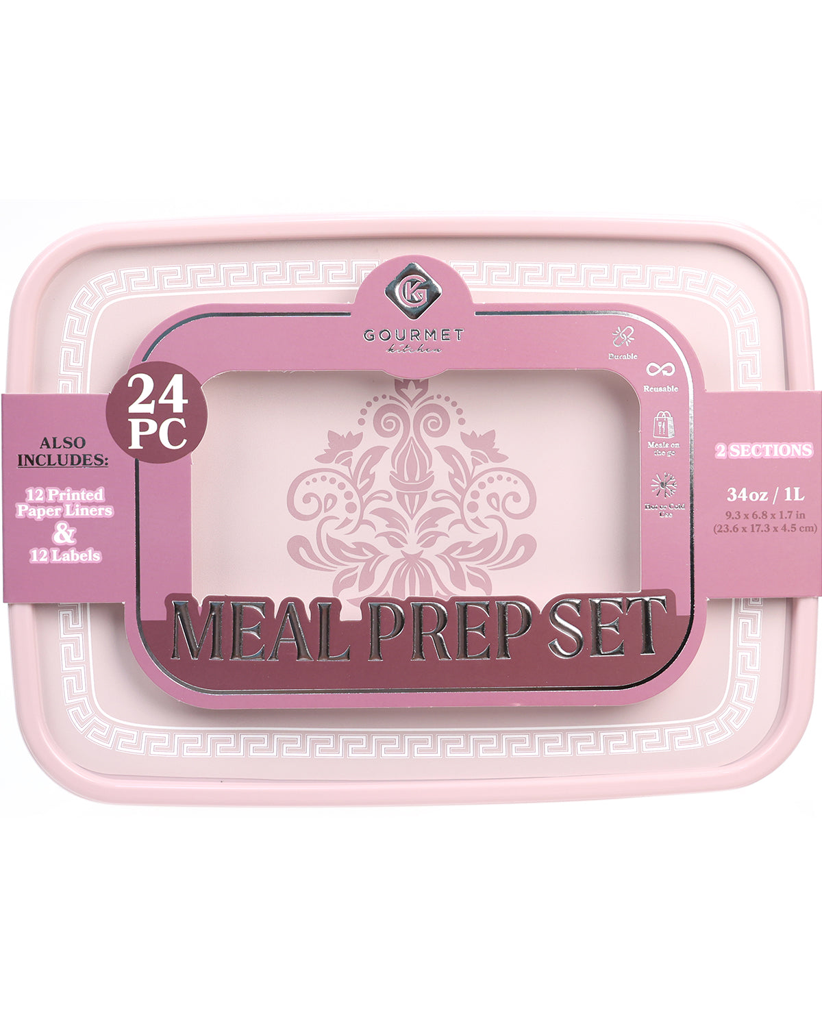 24-Piece Renaissance Fleur de Lis Food Storage Container Set