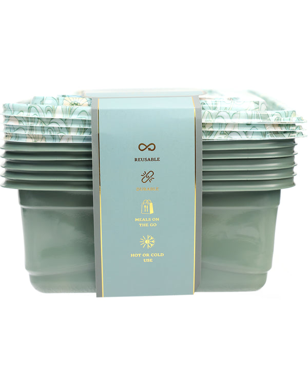 10-Piece Green Floral Leftover Container Set
