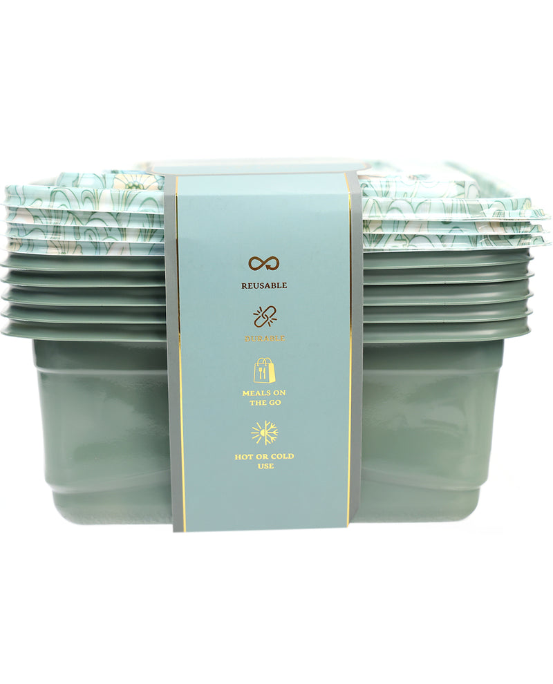 10-Piece Green Floral Leftover Container Set
