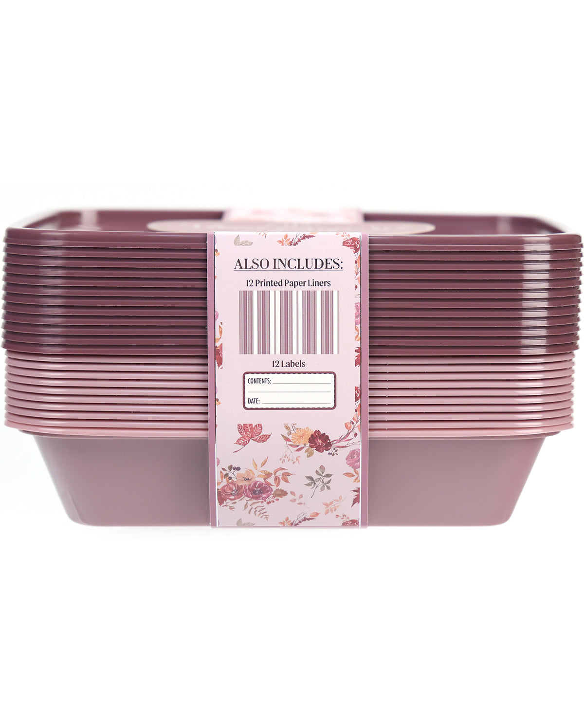 24-Piece Plum Rectangular Food Storage Container Set