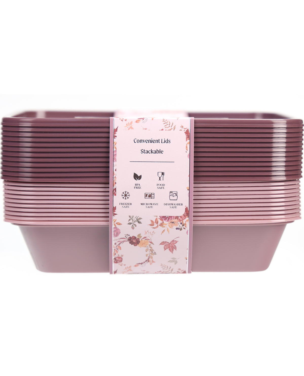 24-Piece Plum Rectangular Food Storage Container Set