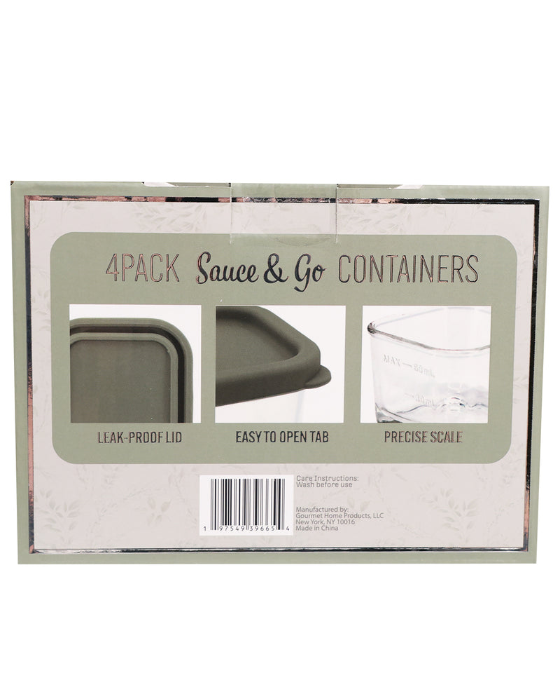 Olivine-4pc Small Glass/Silicone Condiment Set