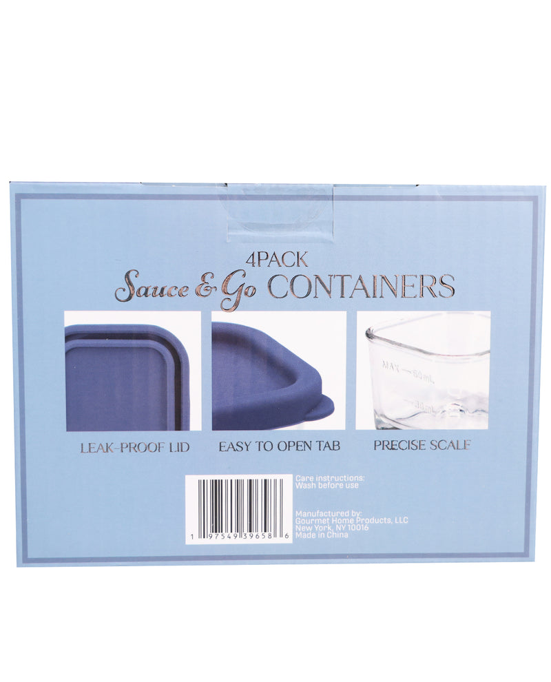 Blue Floral 4pc. Glass & Silicone Condiment Set