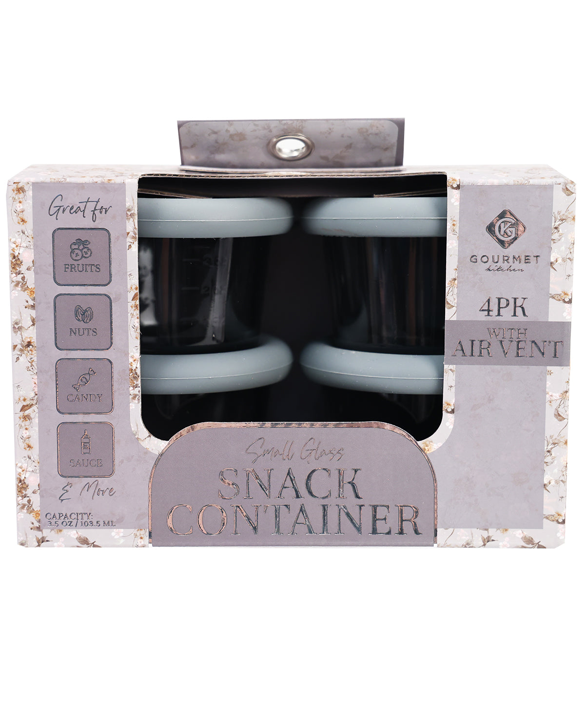 Blue Grey Tint 4pc. Glass Food Container Set