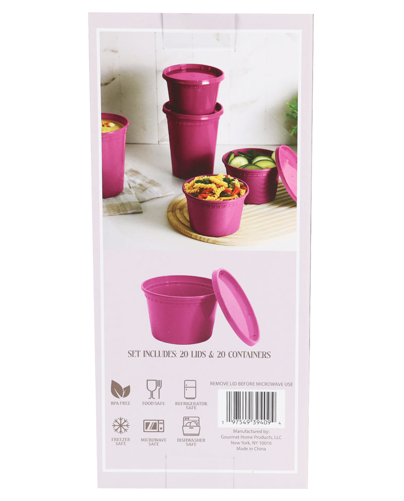Holly Berry 40pc. Round Plastic Food Container Set