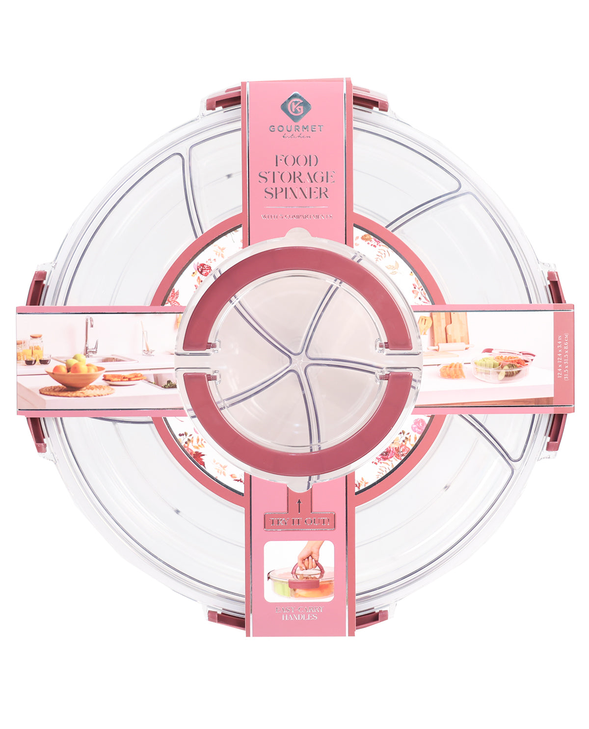 Round 5 Compartment Tray- Renaissance Rose