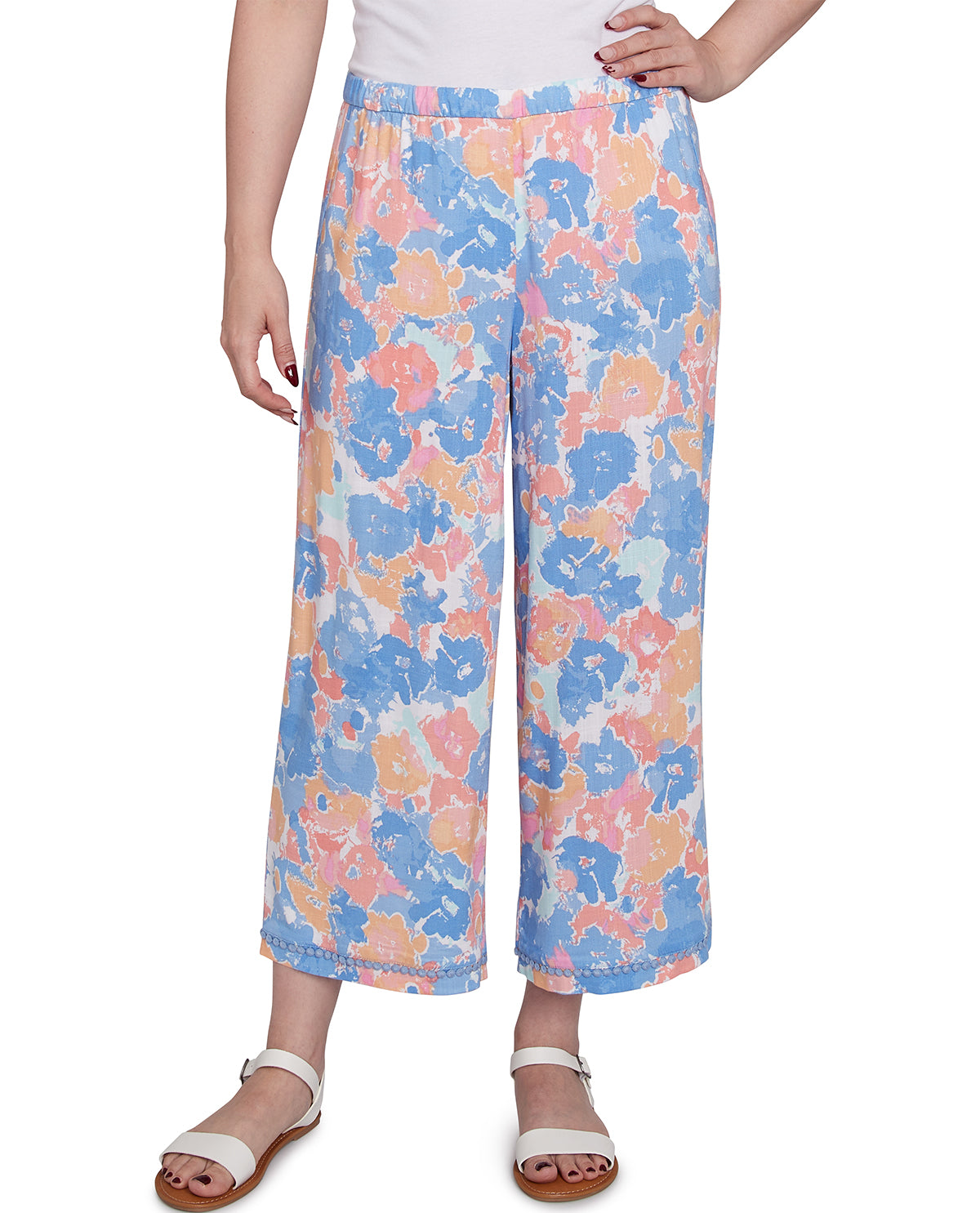 Ruby Road Petite Watercolor Dreams Floral Pant