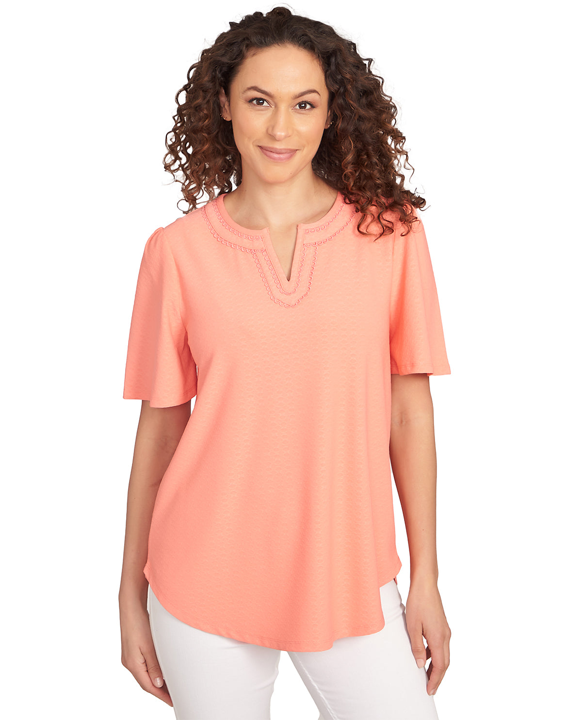 Ruby Road Petite Watercolor Dreams Jacquard Knit Top