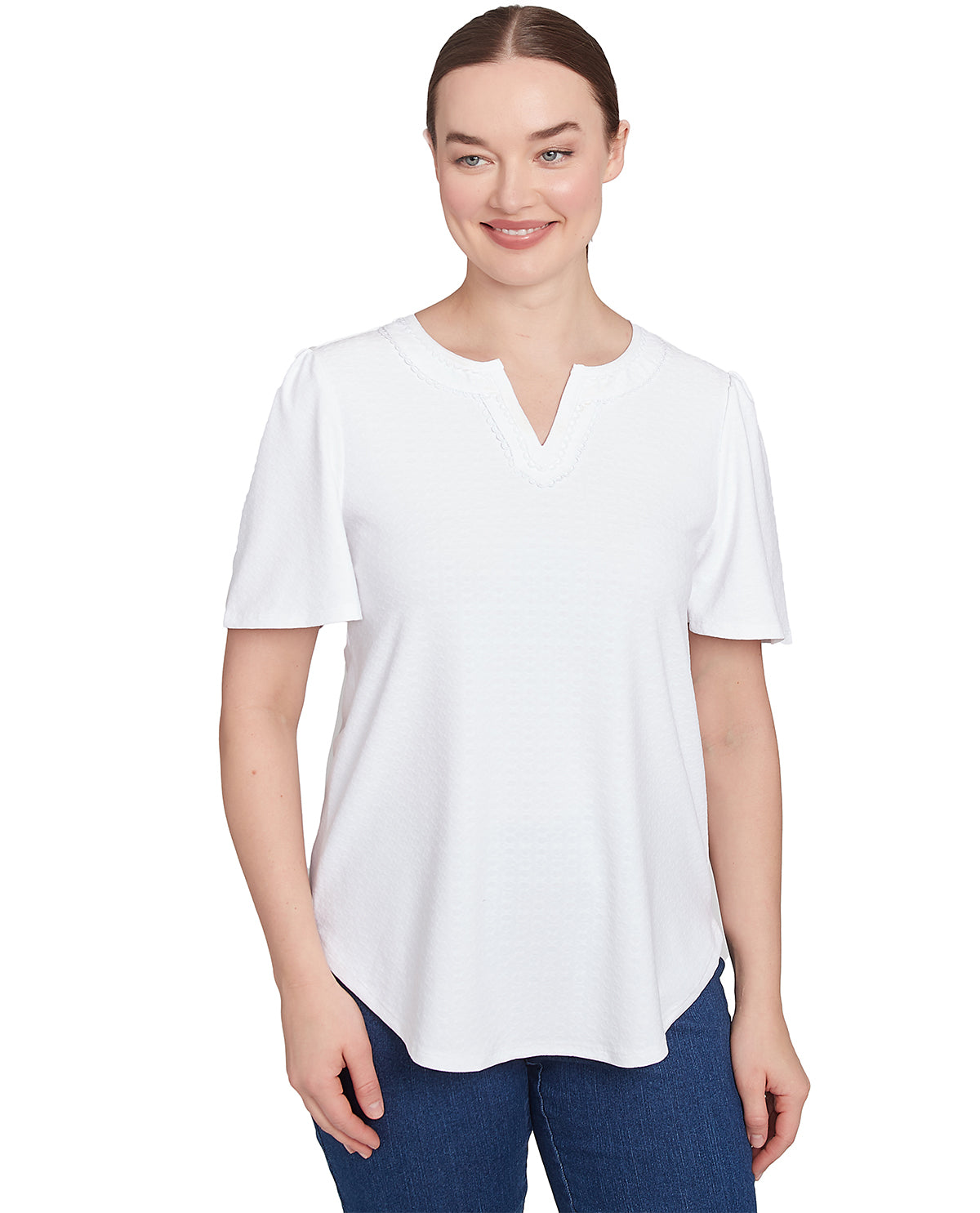 Ruby Road Petite Watercolor Dreams Jacquard Knit Top