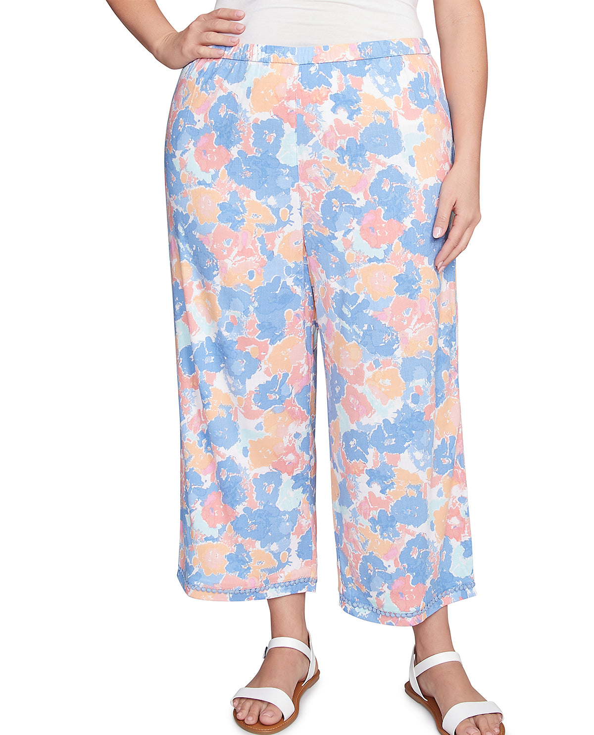 Ruby Road Watercolor Dreams Floral Pant Peri Multi