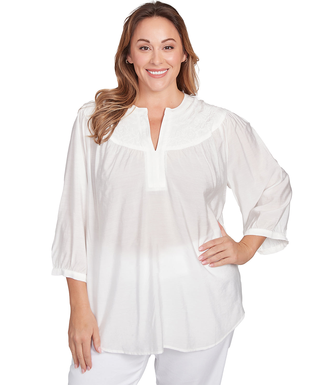 Ruby Road Americana Chic Woven Top White