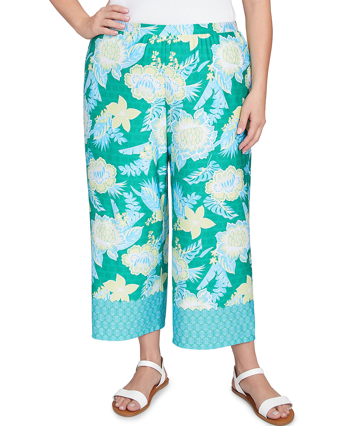 Ruby Road Women's Paradise Cove Floral Palazzo Pant