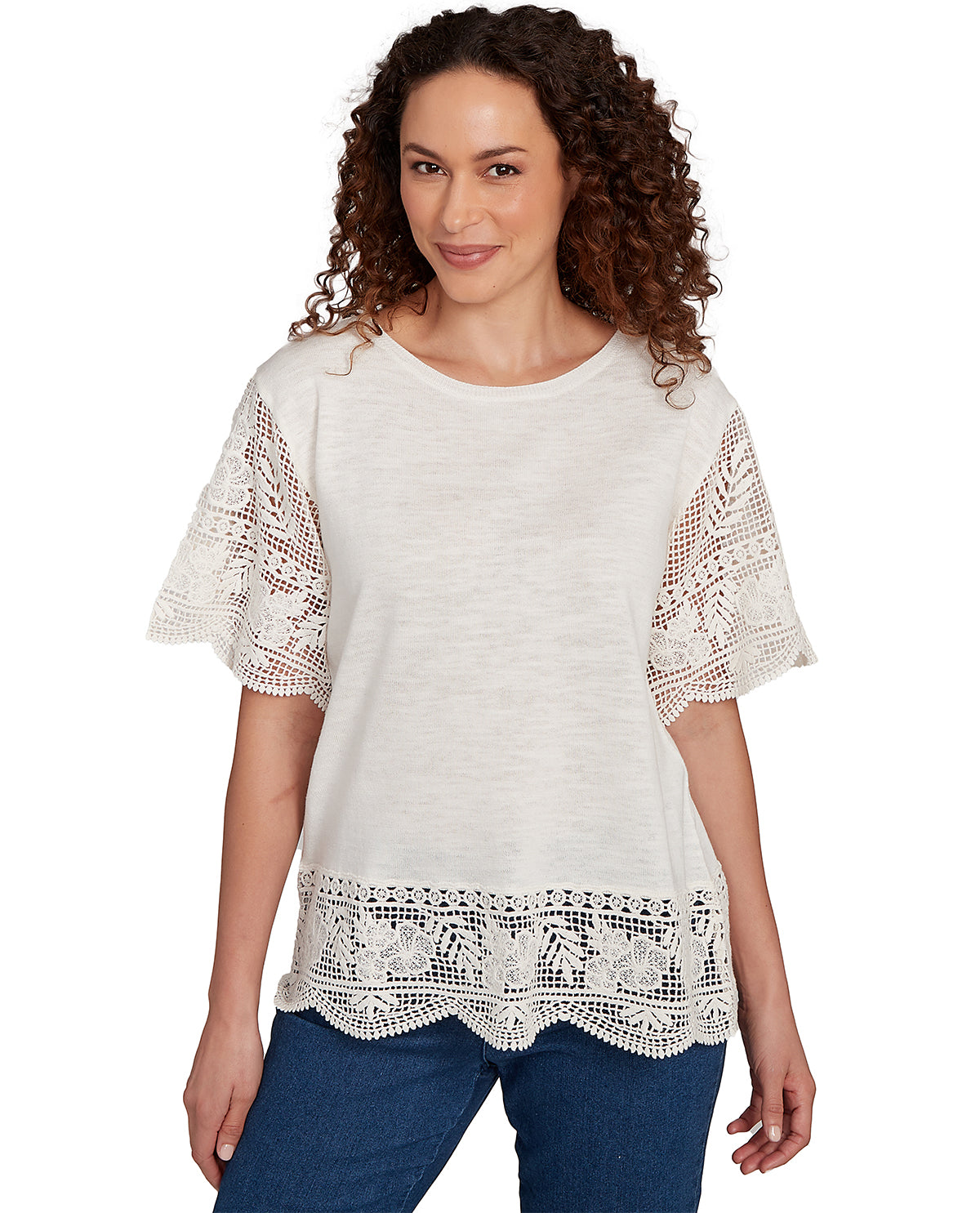 Ruby Road Petite Tropical Oasis Pullover Sweater