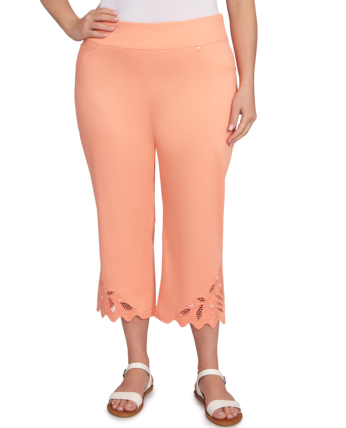 Ruby Road Womens Tropical Oasis Denim Capri