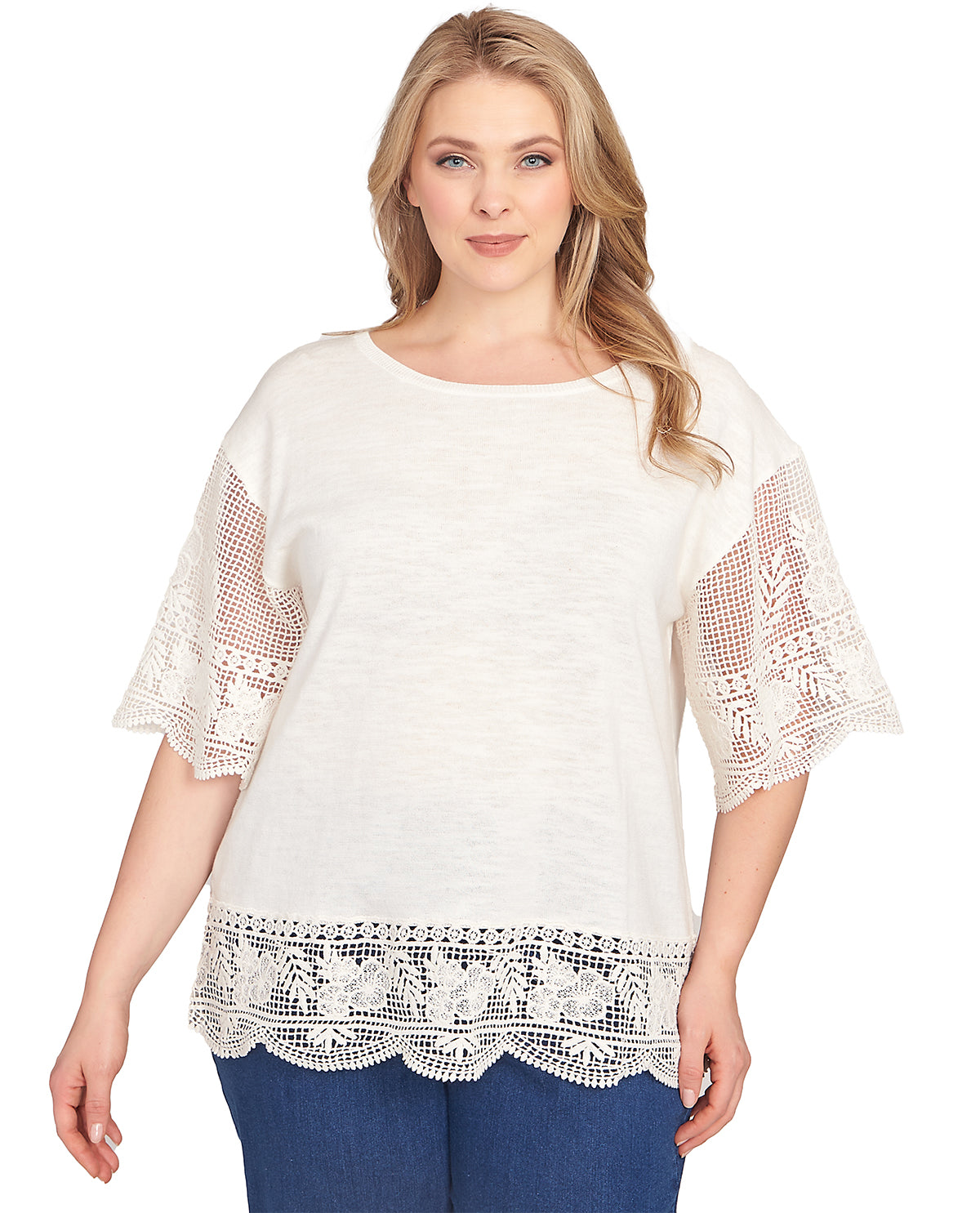 Ruby Road Women's Tropical Oasis Pullover Sweater White