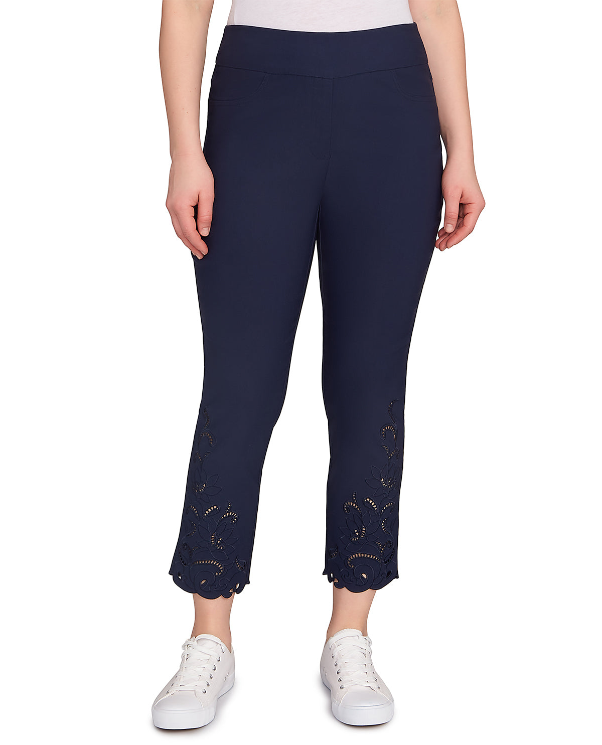Ruby Road Petite Color Crush Embroidered Silky Pant