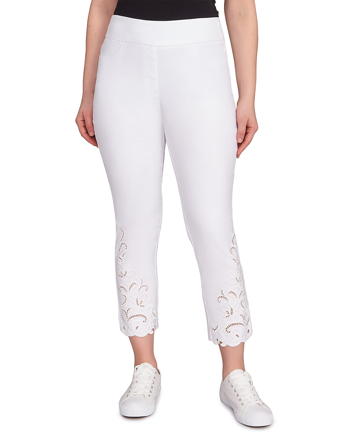 Ruby Road Petite Color Crush Embroidered Silky Pant