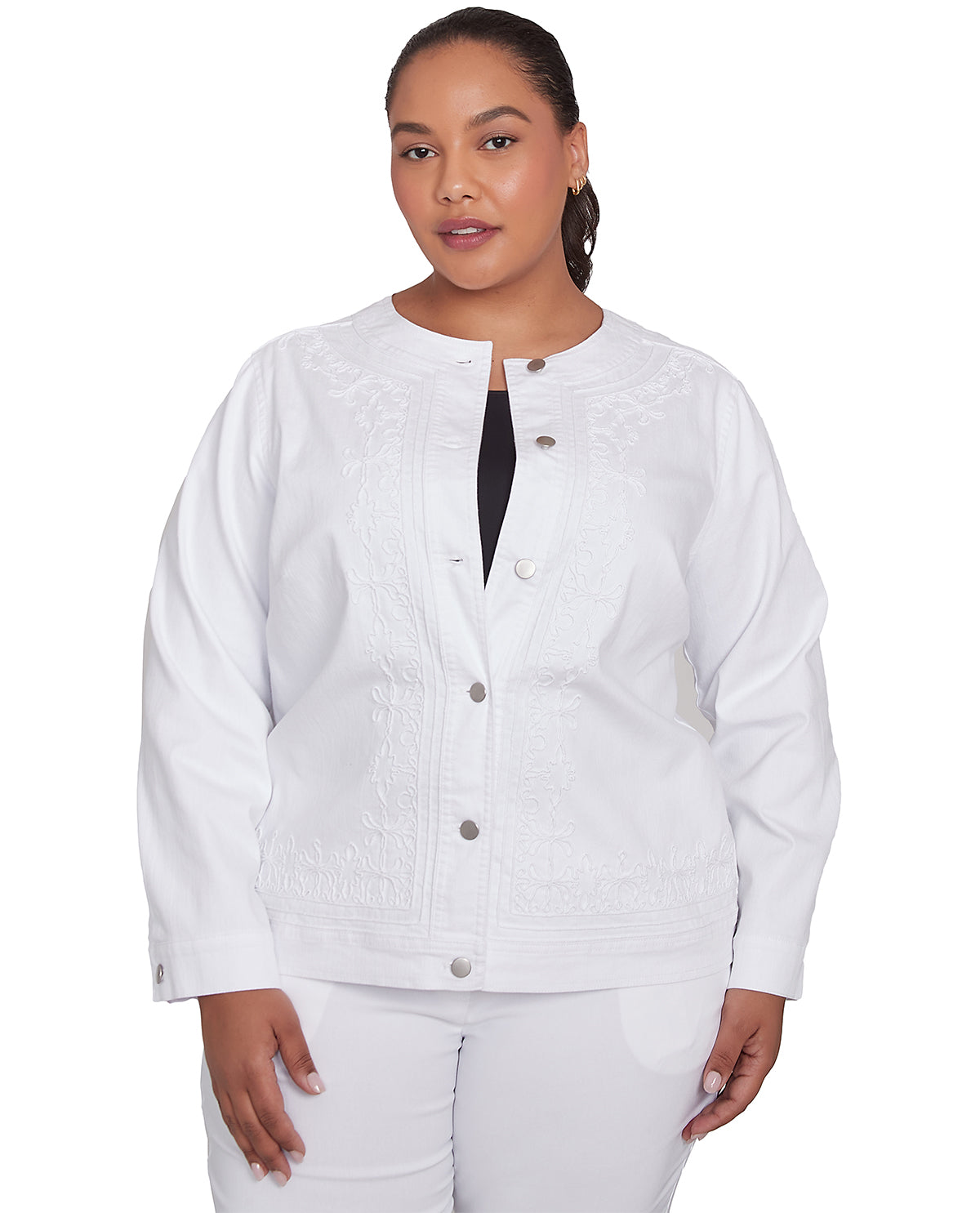Ruby Road Bella Vista Embroidered Jacket White