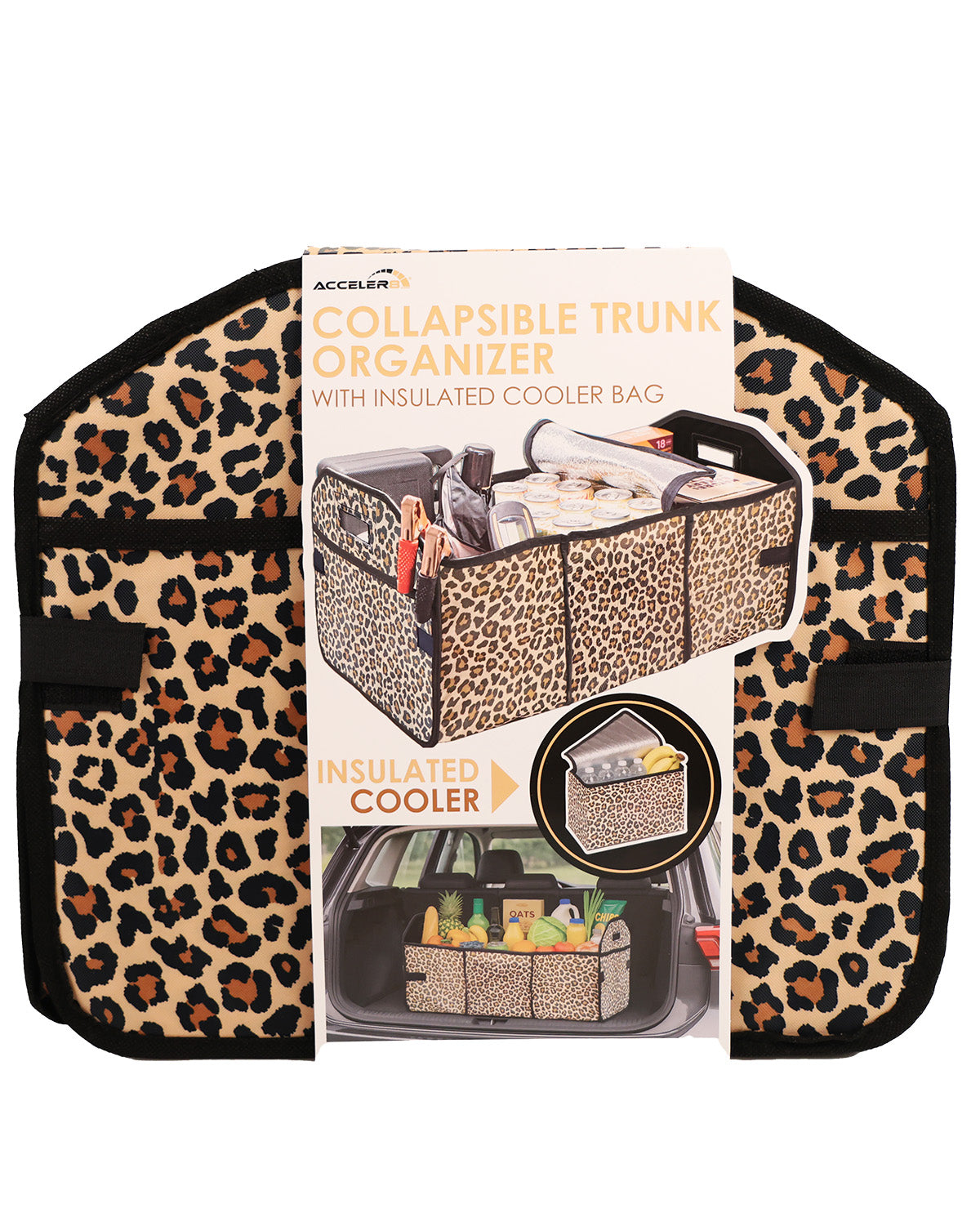Collapsible Trunk Organizer With Cooler - Animal Print