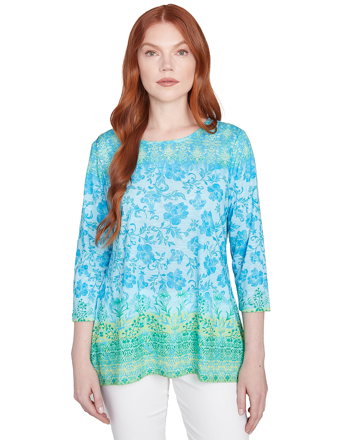 Ruby Road Petite Spring Sublimation Floral Knit Top