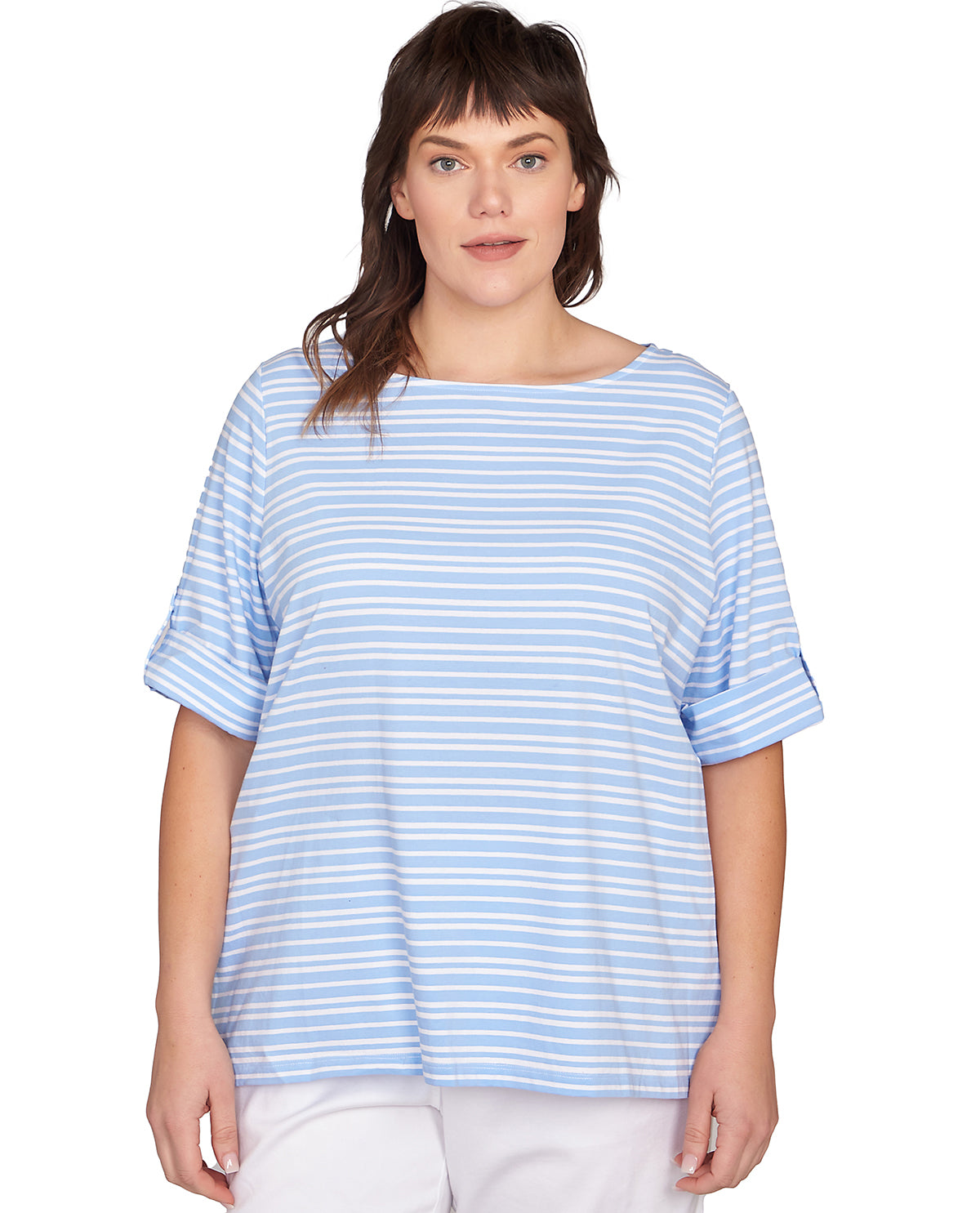 Ruby Road Puttin On the Prints Stripe Knit Top