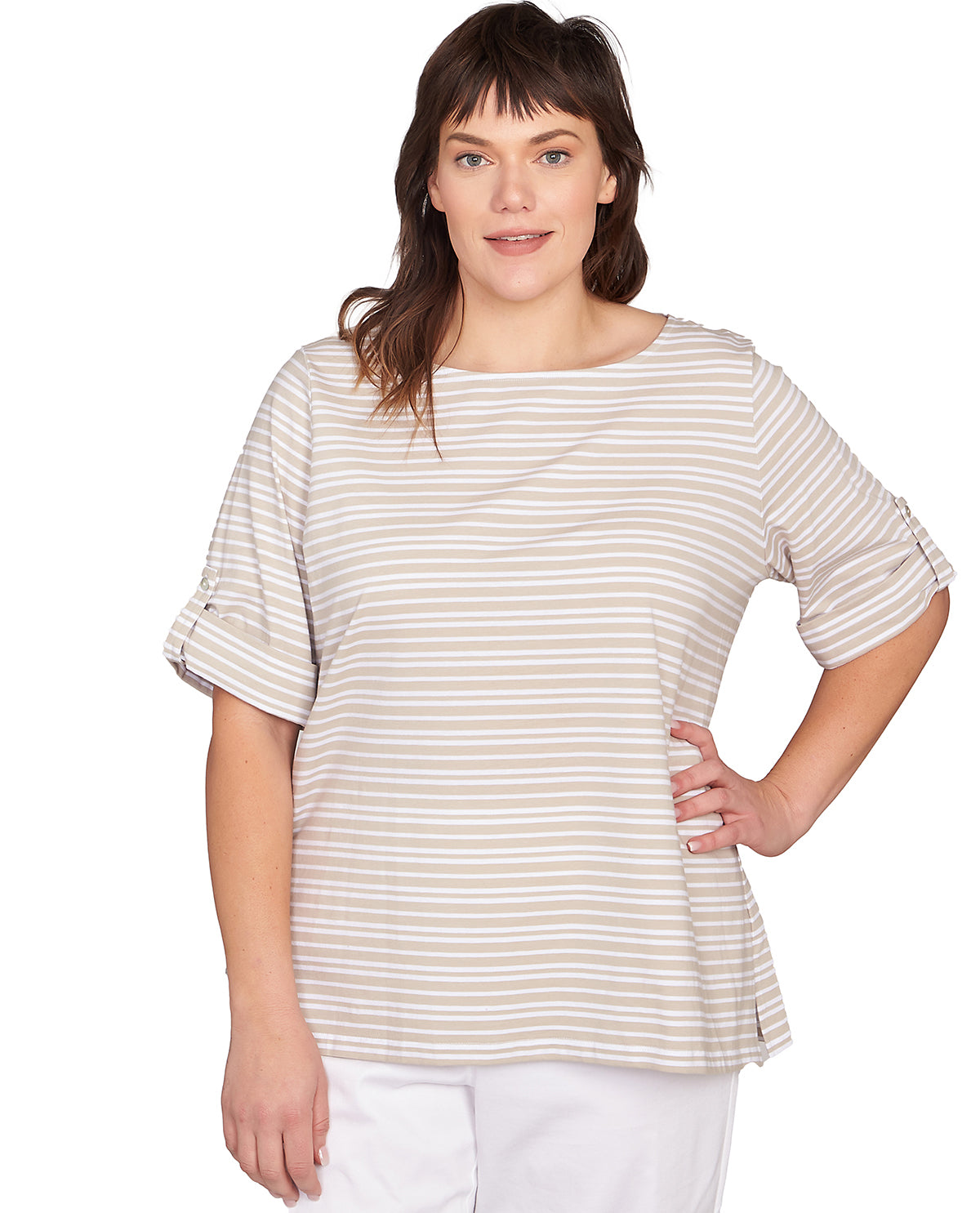 Ruby Road Puttin On the Prints Stripe Knit Top