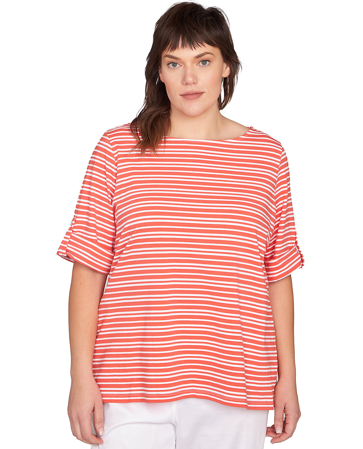 Ruby Road Puttin On the Prints Stripe Knit Top