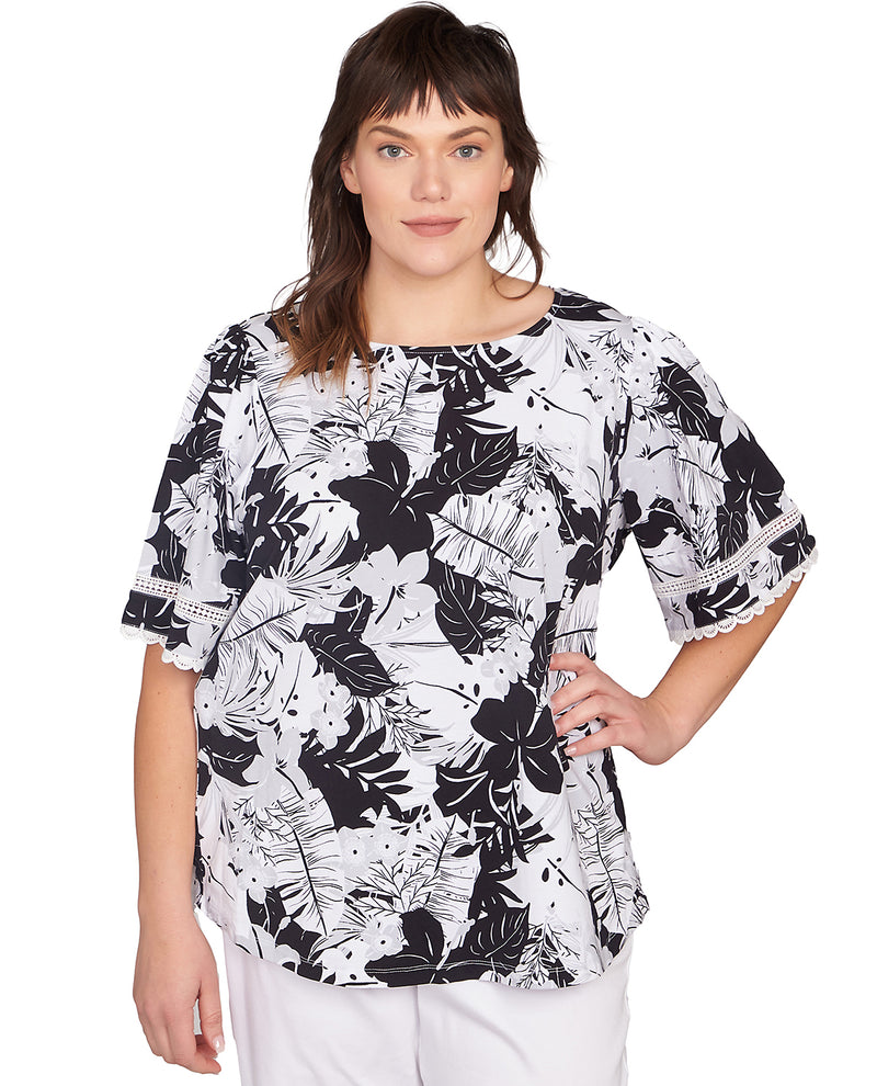 Ruby Road Puttin On the Prints Floral Knit Top