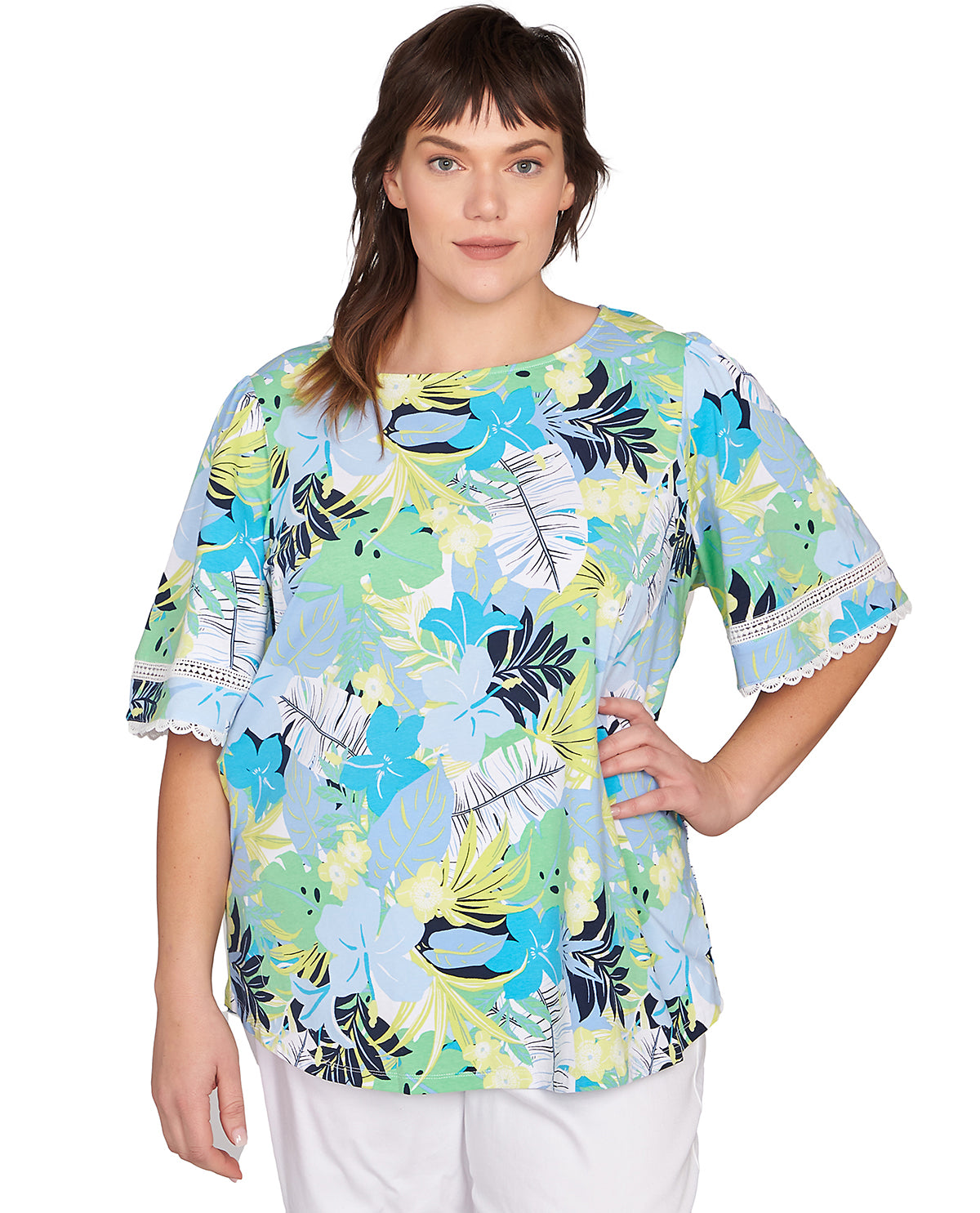 Ruby Road Puttin On the Prints Floral Knit Top