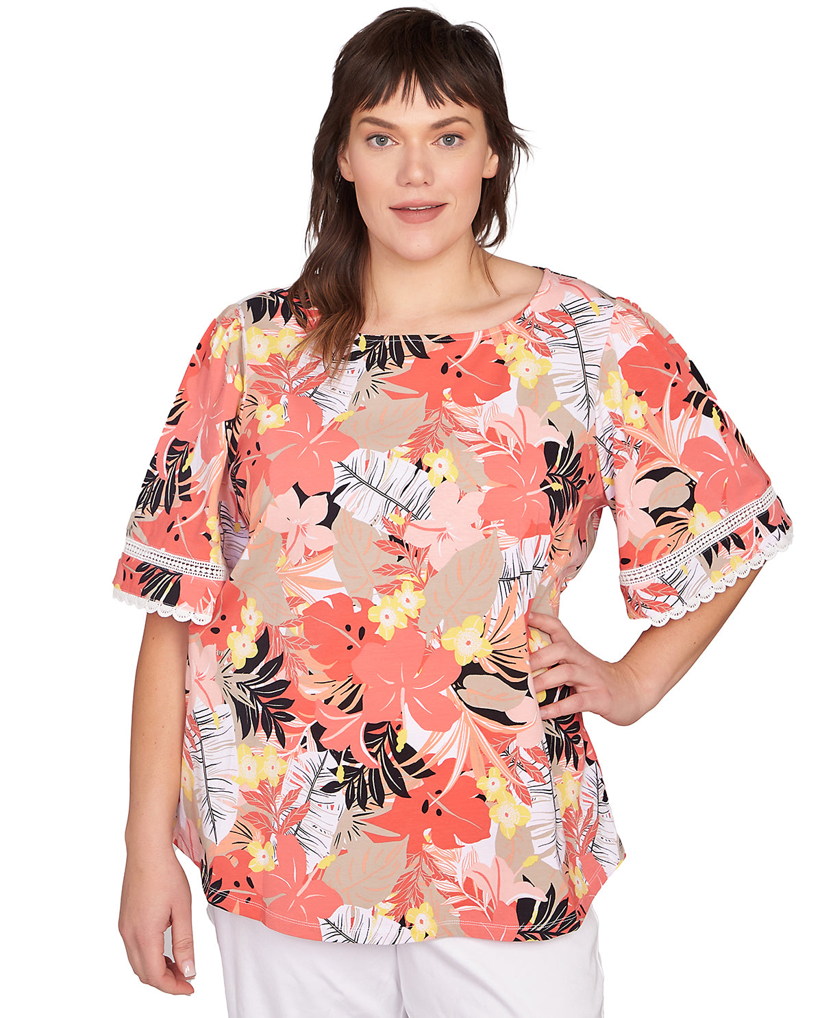 Ruby Road Puttin On the Prints Floral Knit Top