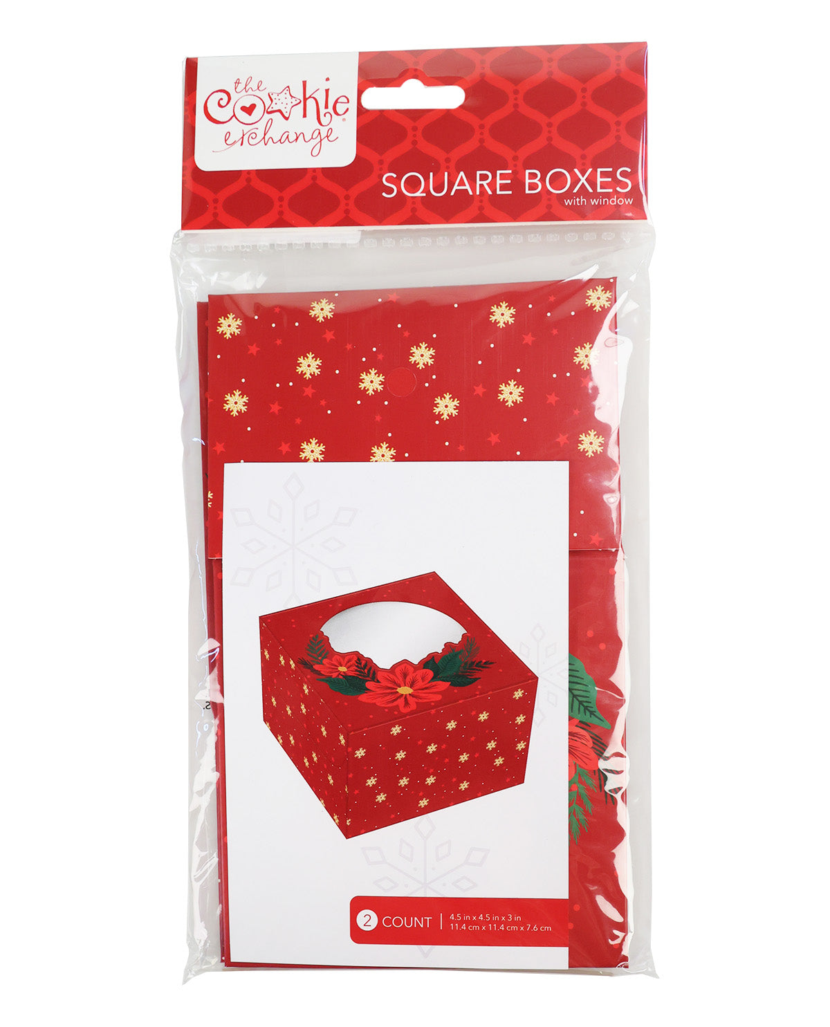 Holiday 2 Piece 4.5" Square Boxes With Window