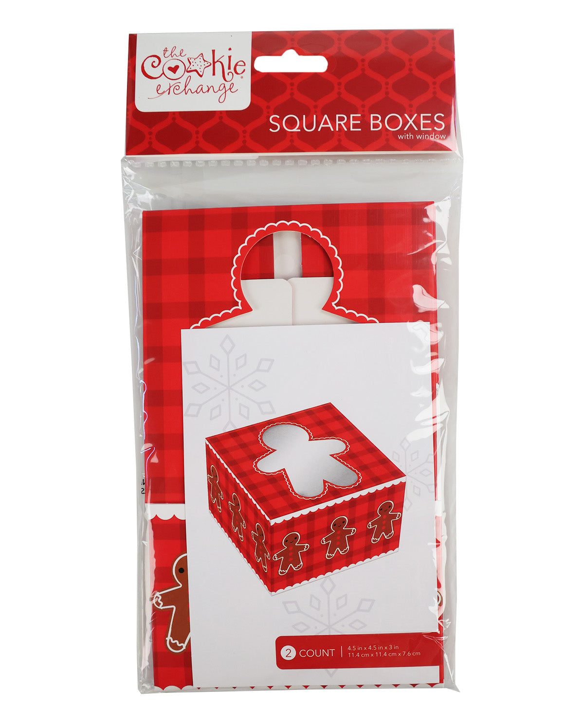 Holiday 2 Piece 4.5" Square Boxes With Window