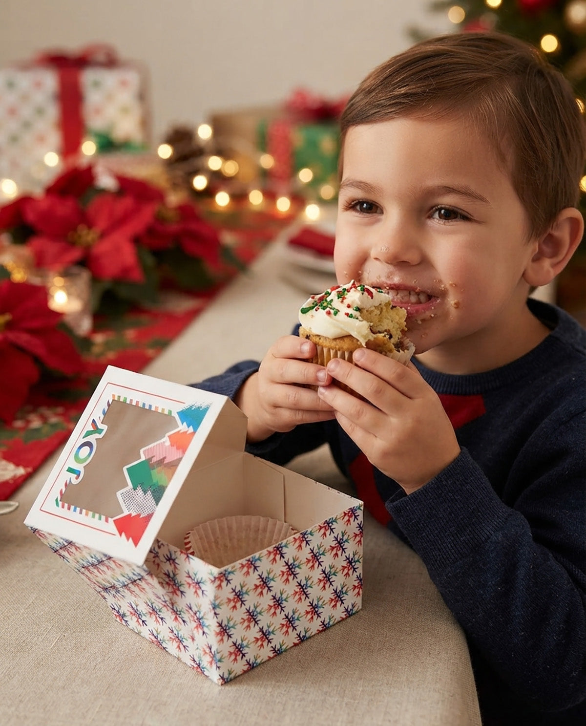 Holiday 2 Piece 4.5" Square Boxes With Window