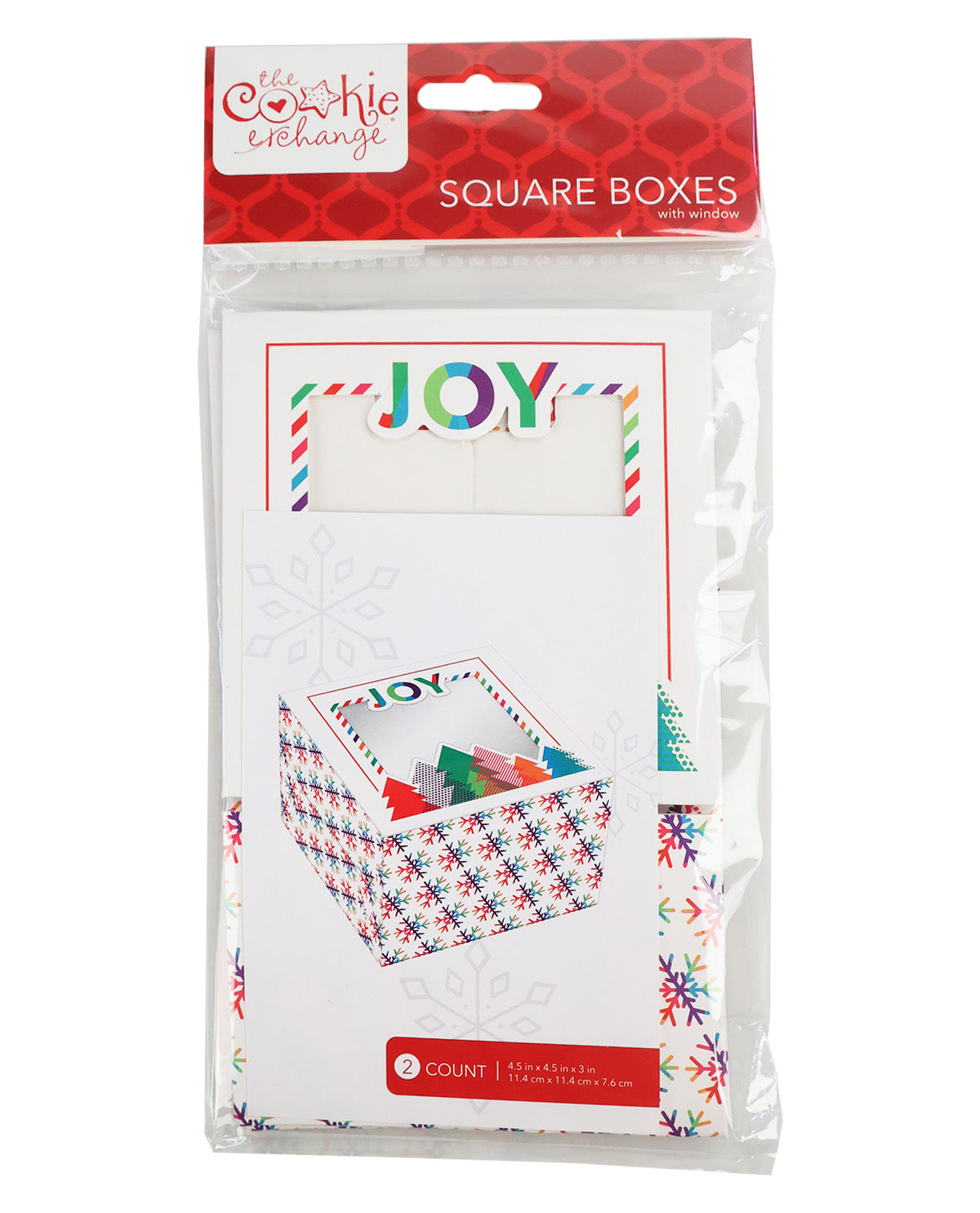 Holiday 2 Piece 4.5" Square Boxes With Window