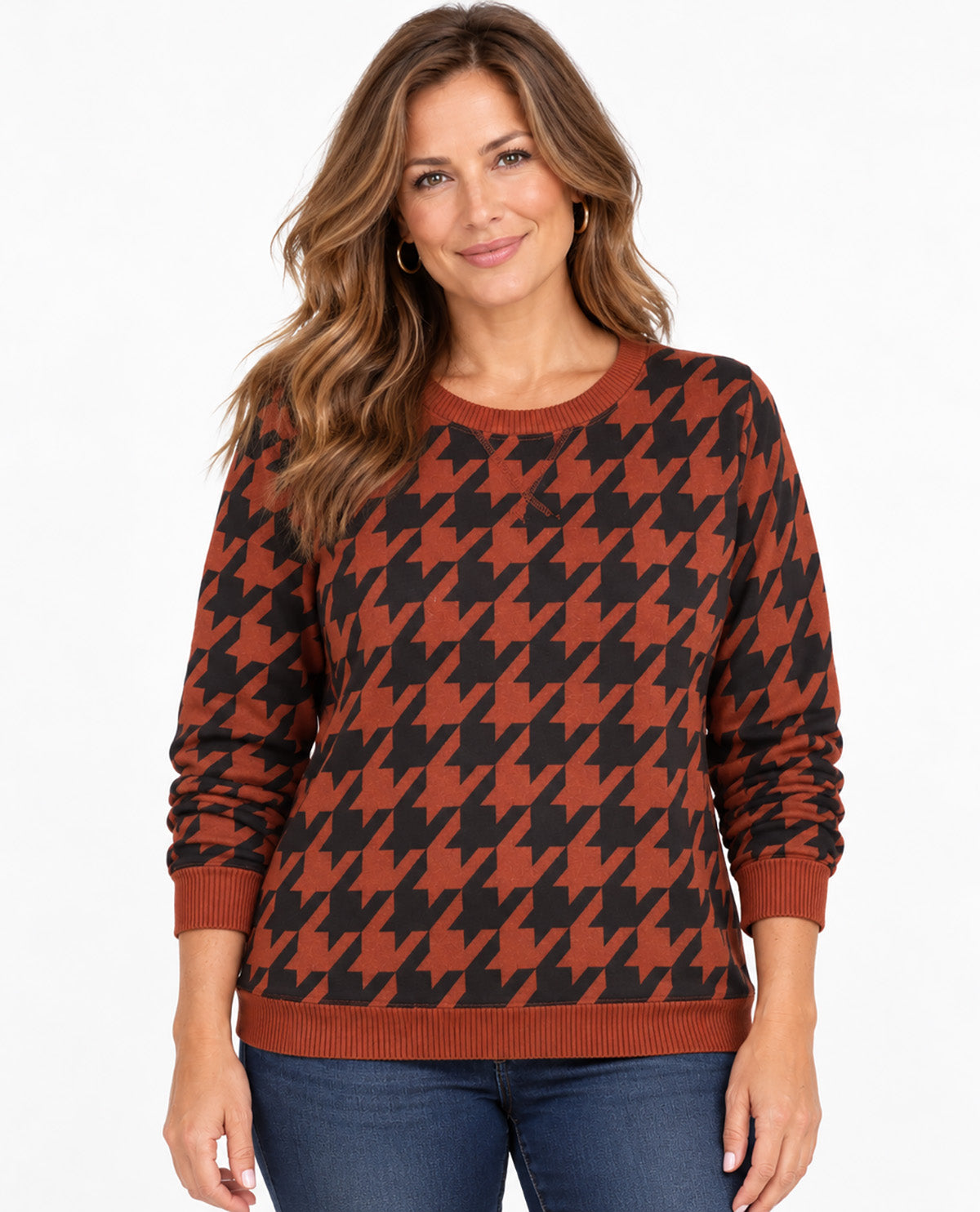 Emily Daniels Plaid Hacci Top