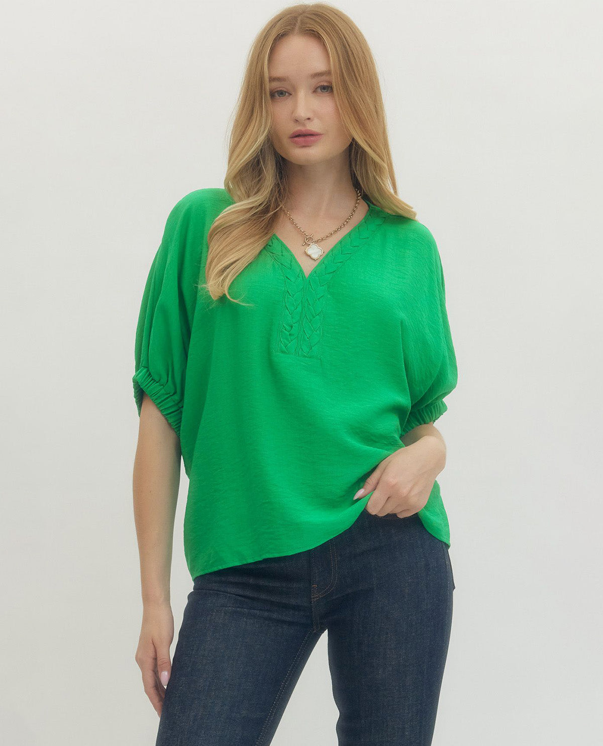 Entro Solid V neck Top