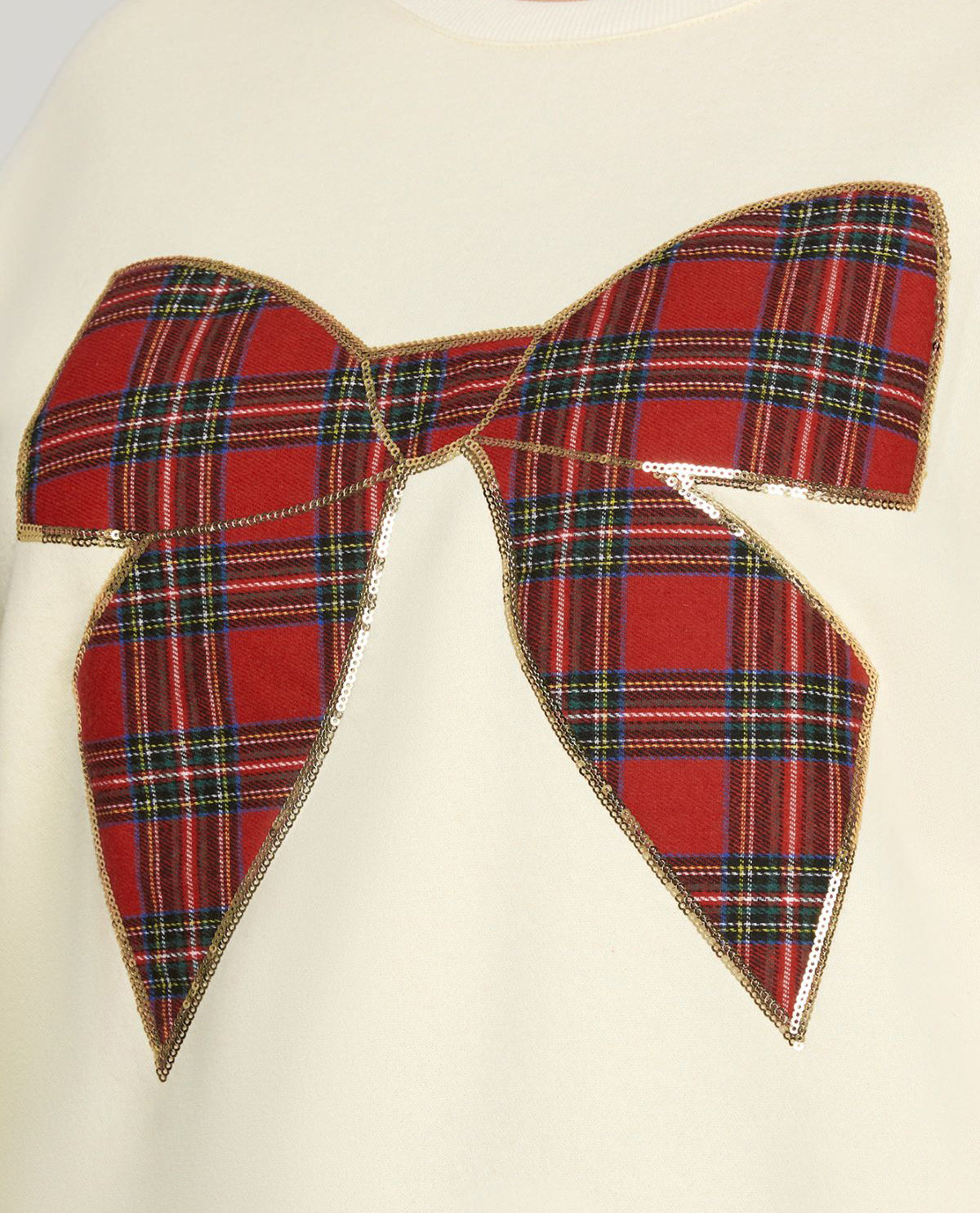 She and Sky Christmas Plaid Bow Sweater