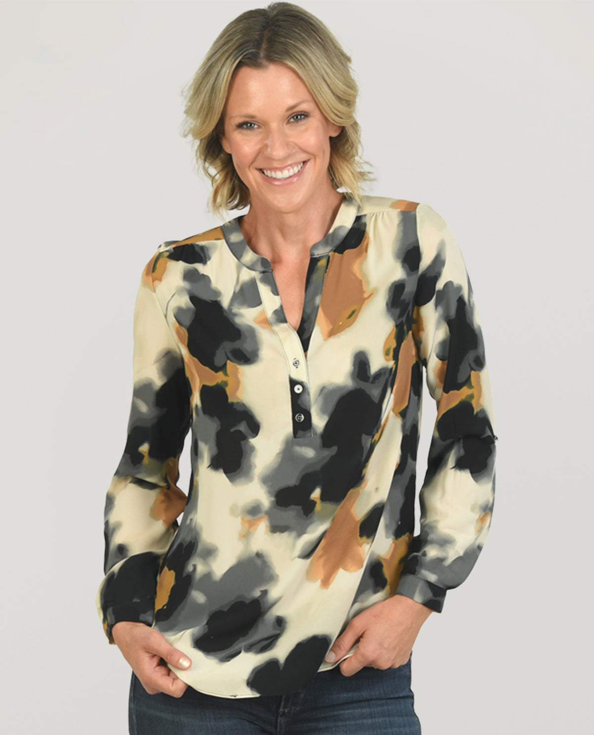 Zac & Rachel Abstract Print Crepe Top