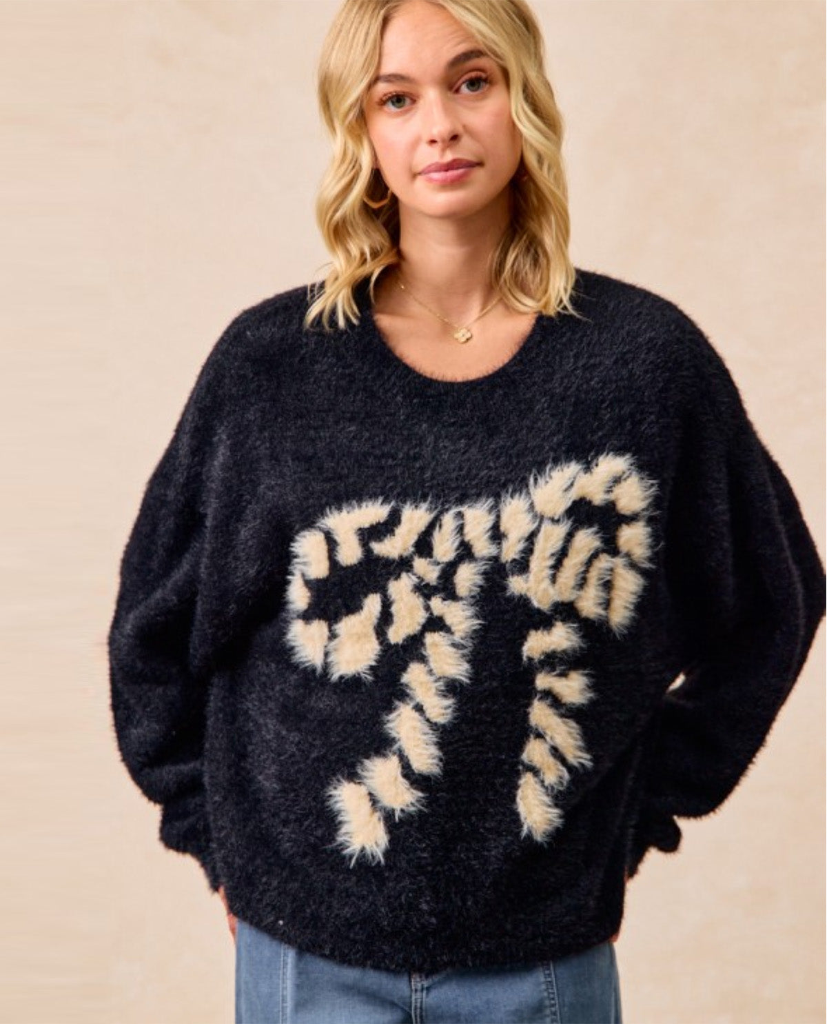 Bibi Bow Sweater Black/Ivy