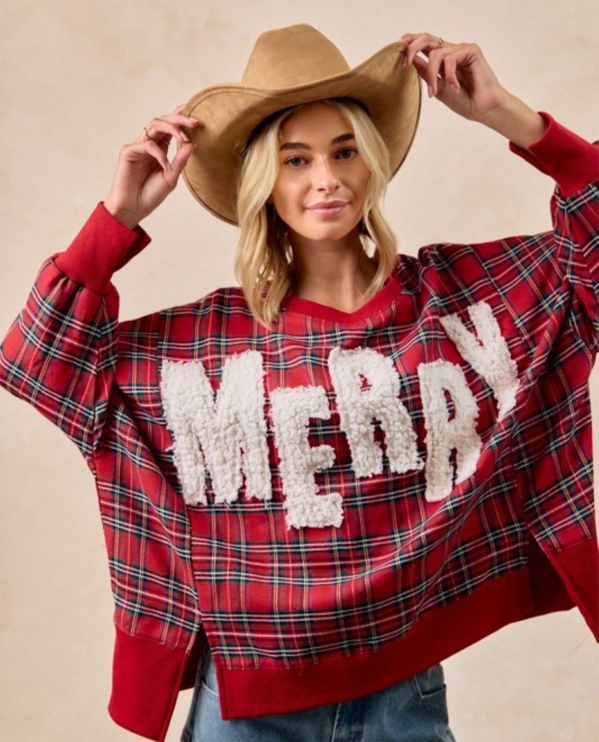 Bibi Merry Plaid Sweatshirt