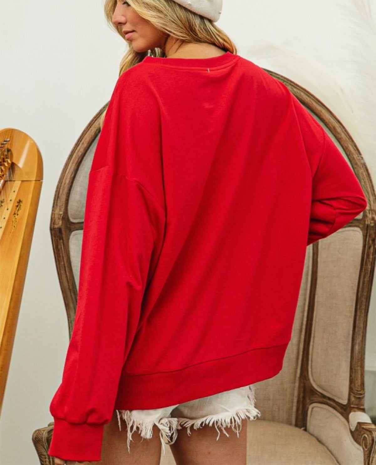 Bibi Tinsel Santa Baby Red Sweatshirt
