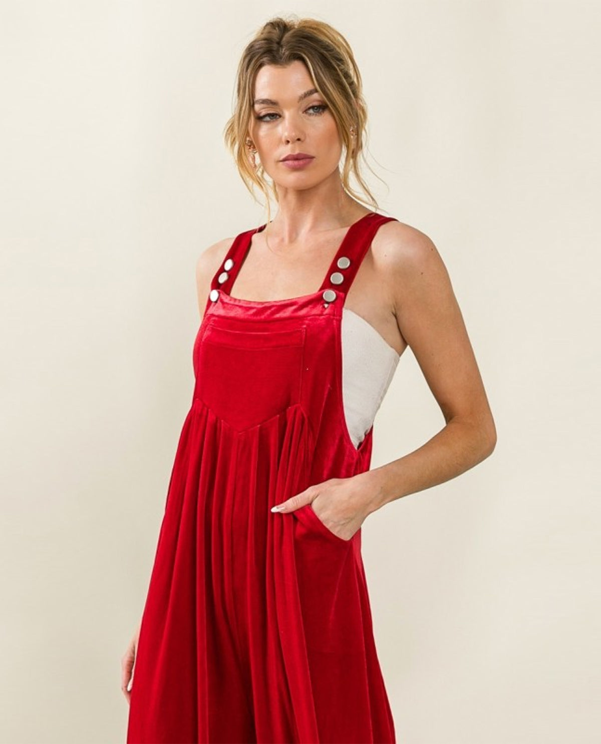 Bibi Velvet Overall Red India