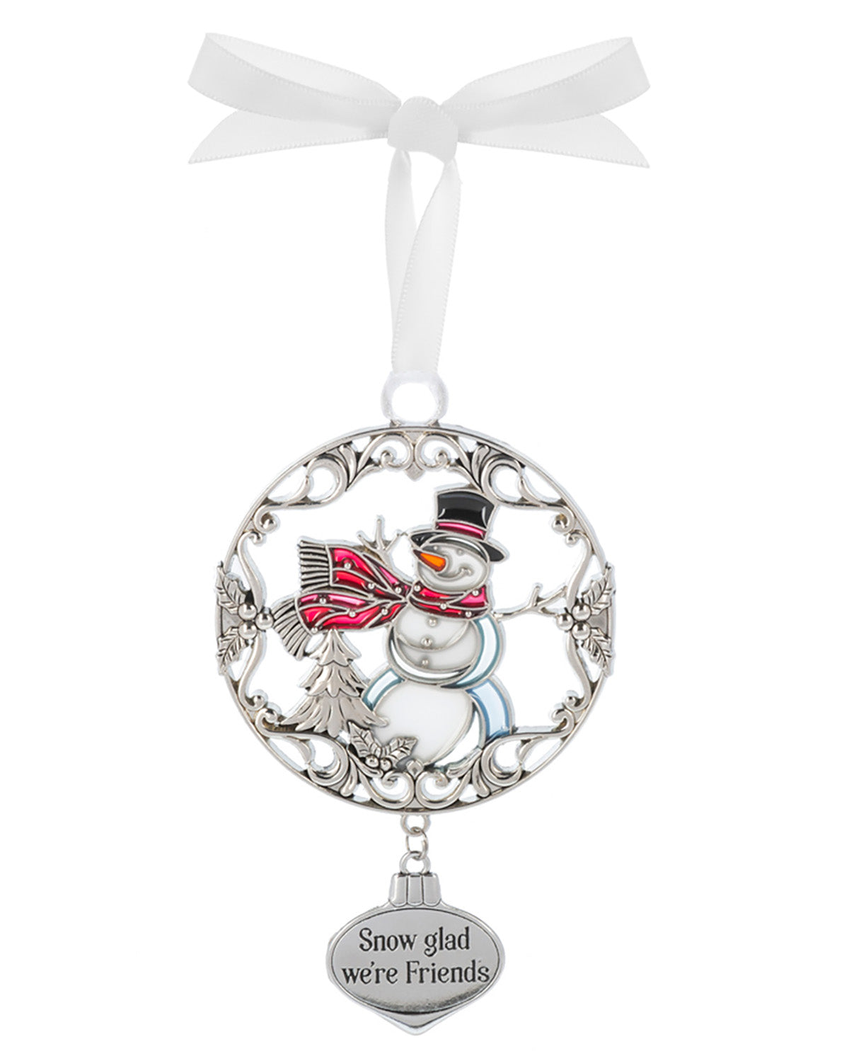 Silver Scene Christmas Ornament