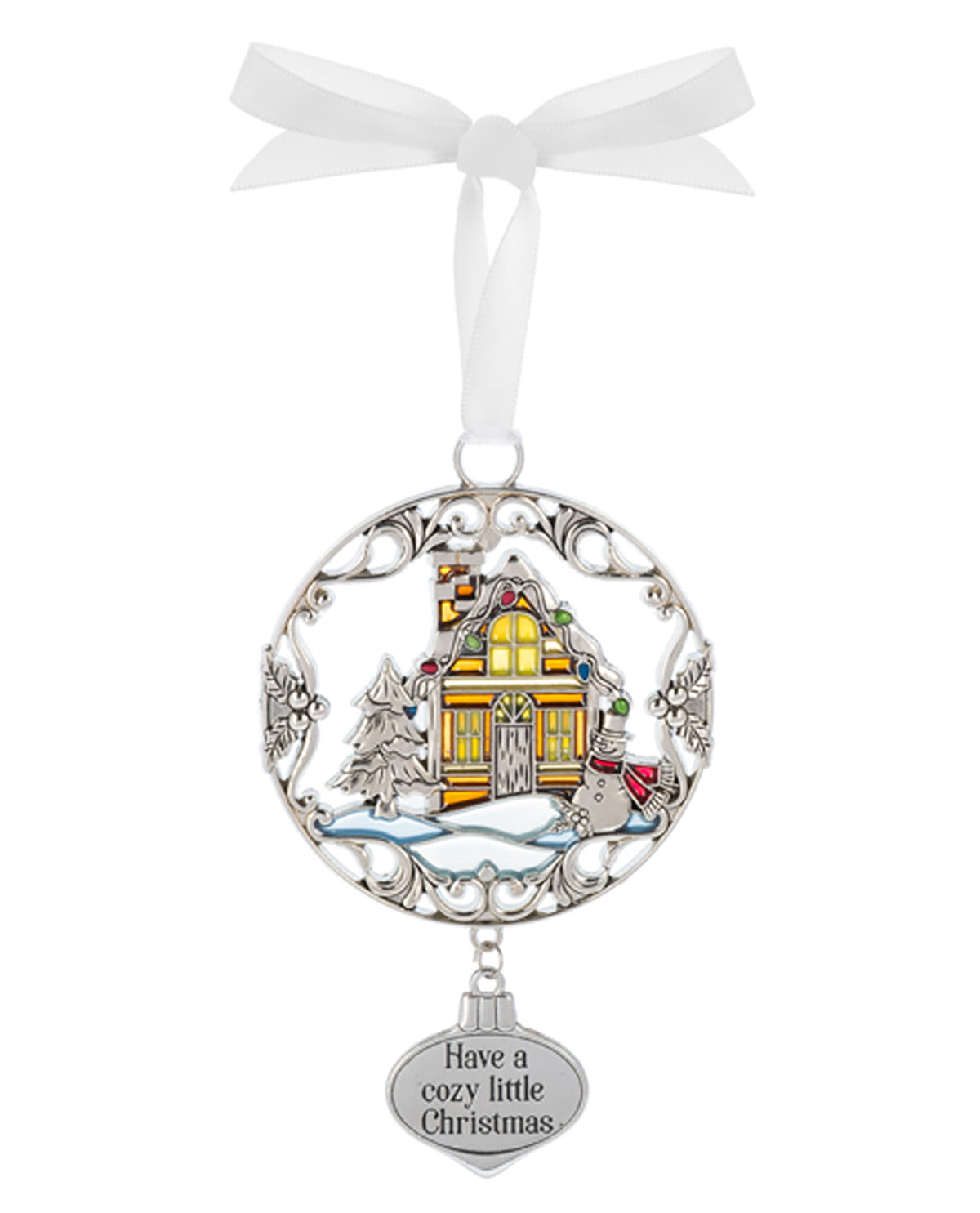 Silver Scene Christmas Ornament