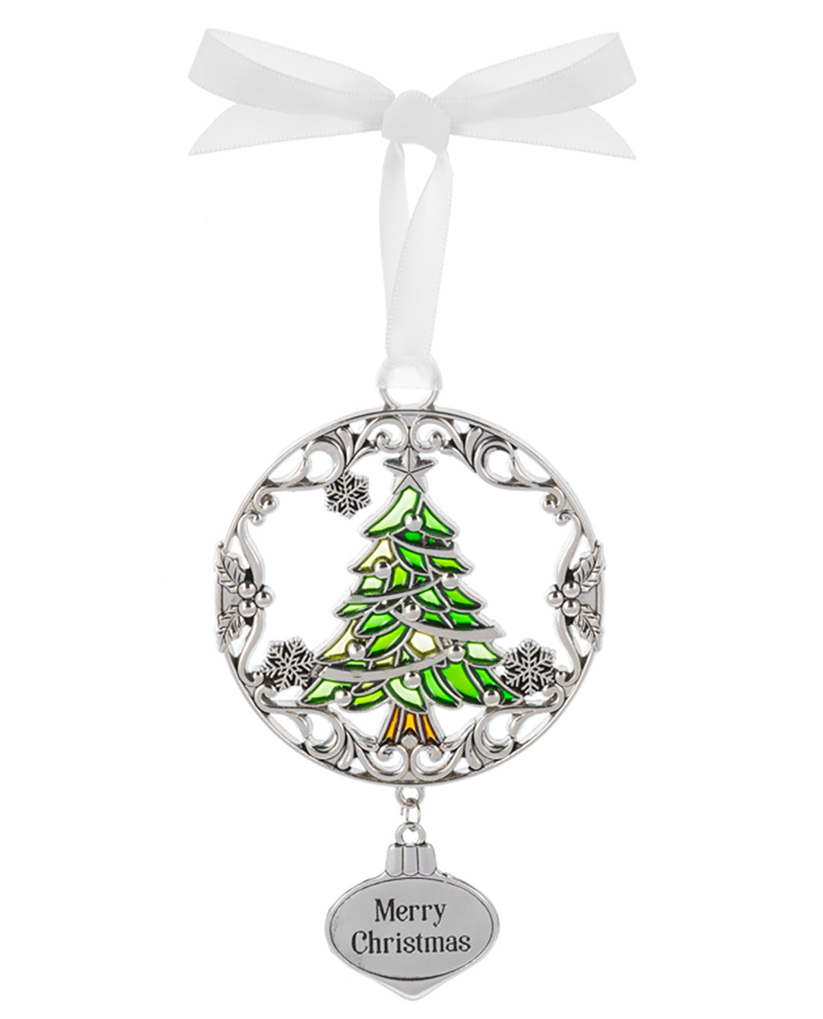 Silver Scene Christmas Ornament