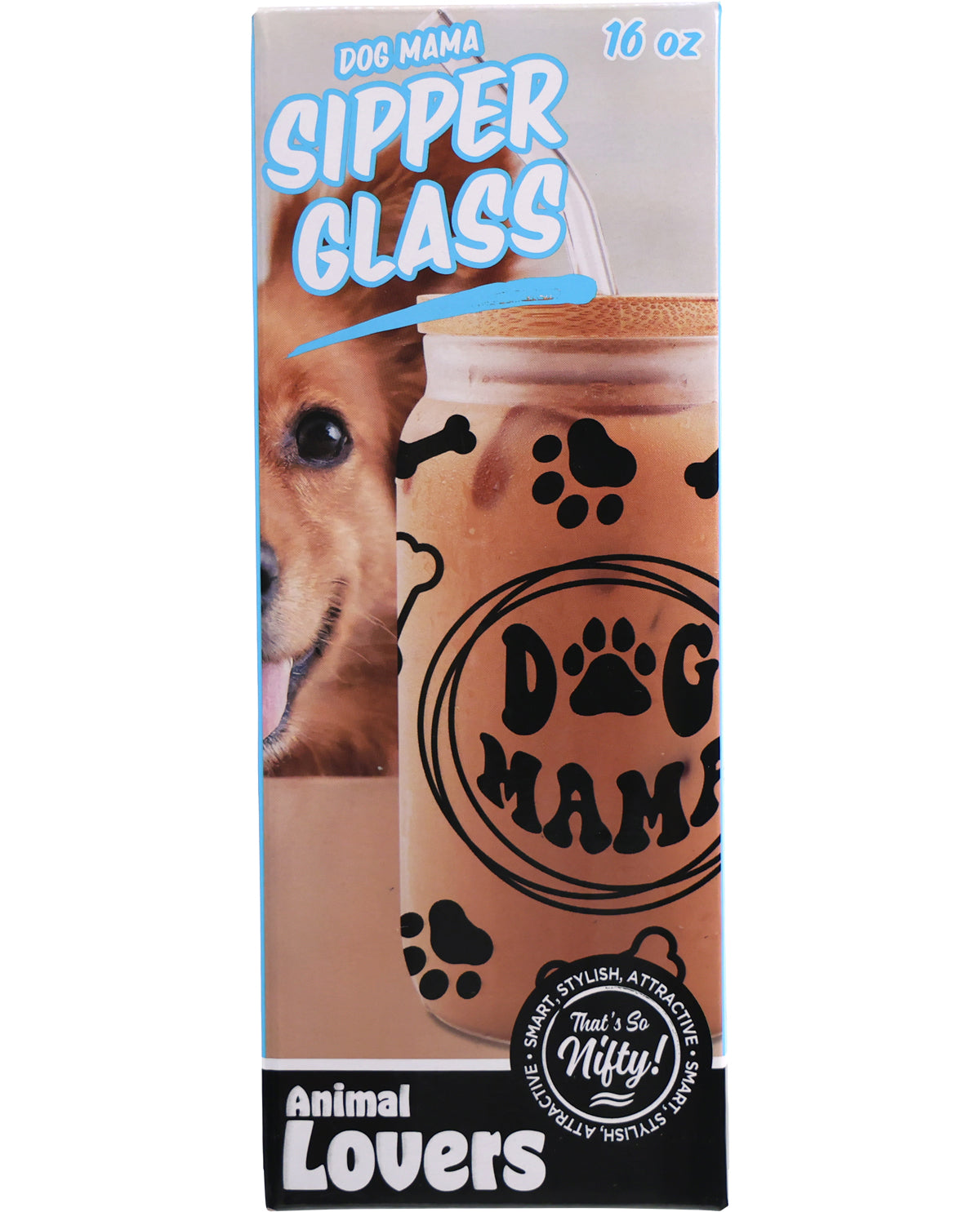 Dog Mama Sipper Glass with Straw