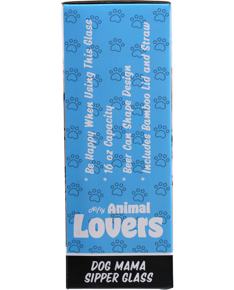 Dog Mama Sipper Glass with Straw