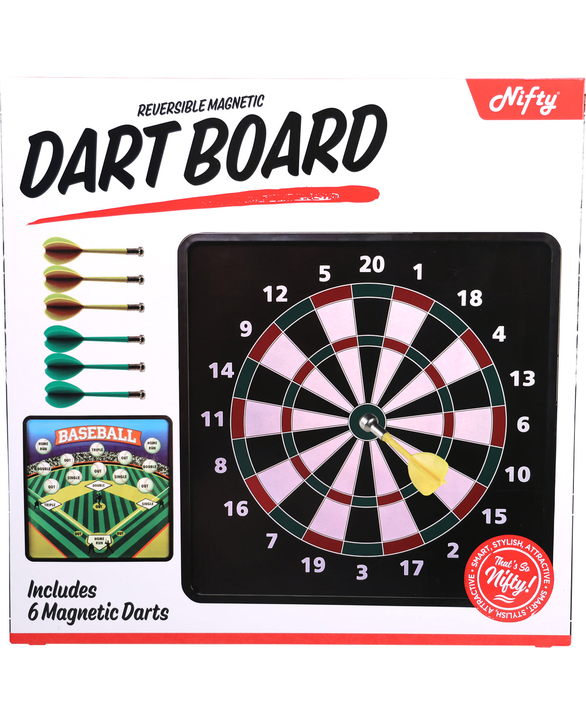 Reversible 2-N-1 Magnetic Dartboard